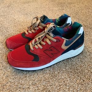 New Balance 999 Made in US Red/Navy Floral sz 11.5